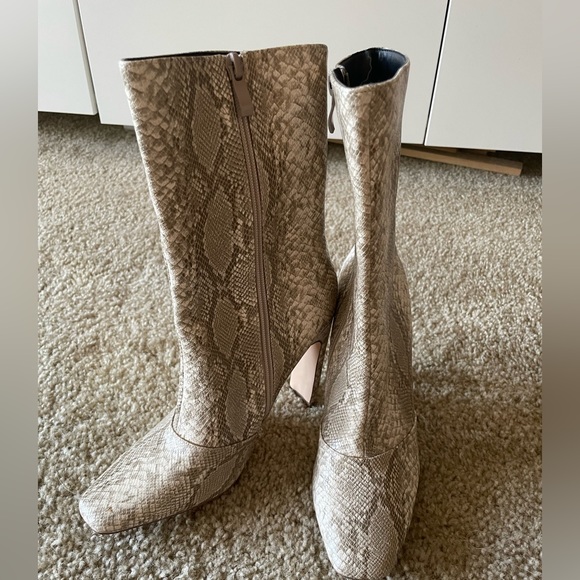 Fashion Nova Snakeskin Print Boots - Picture 7 of 7